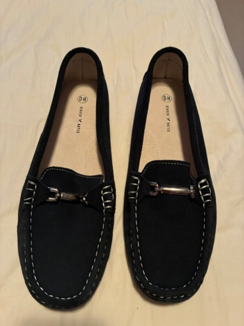 Denver Hayes Navy Blue Suede Loafers Size 11 NWOB
